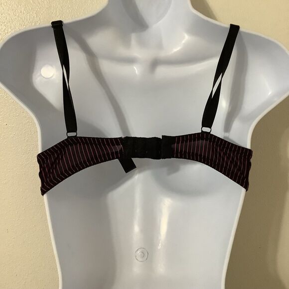 Marilyn Monroe Black Stripe Dollette Nymphet y2k Gyaru Apron Bow Lace Slip L - Picture 6 of 8